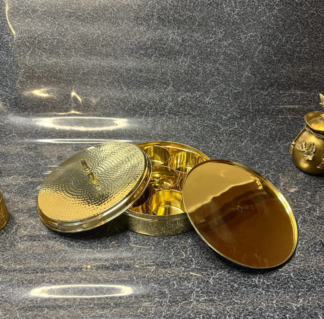 Brass Chapati Box (Roti Dabba)