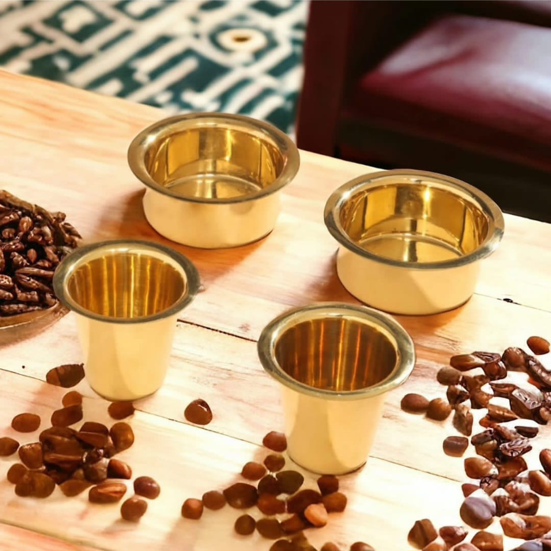 Brass Coffee Filter Set with Davara Tumblers
